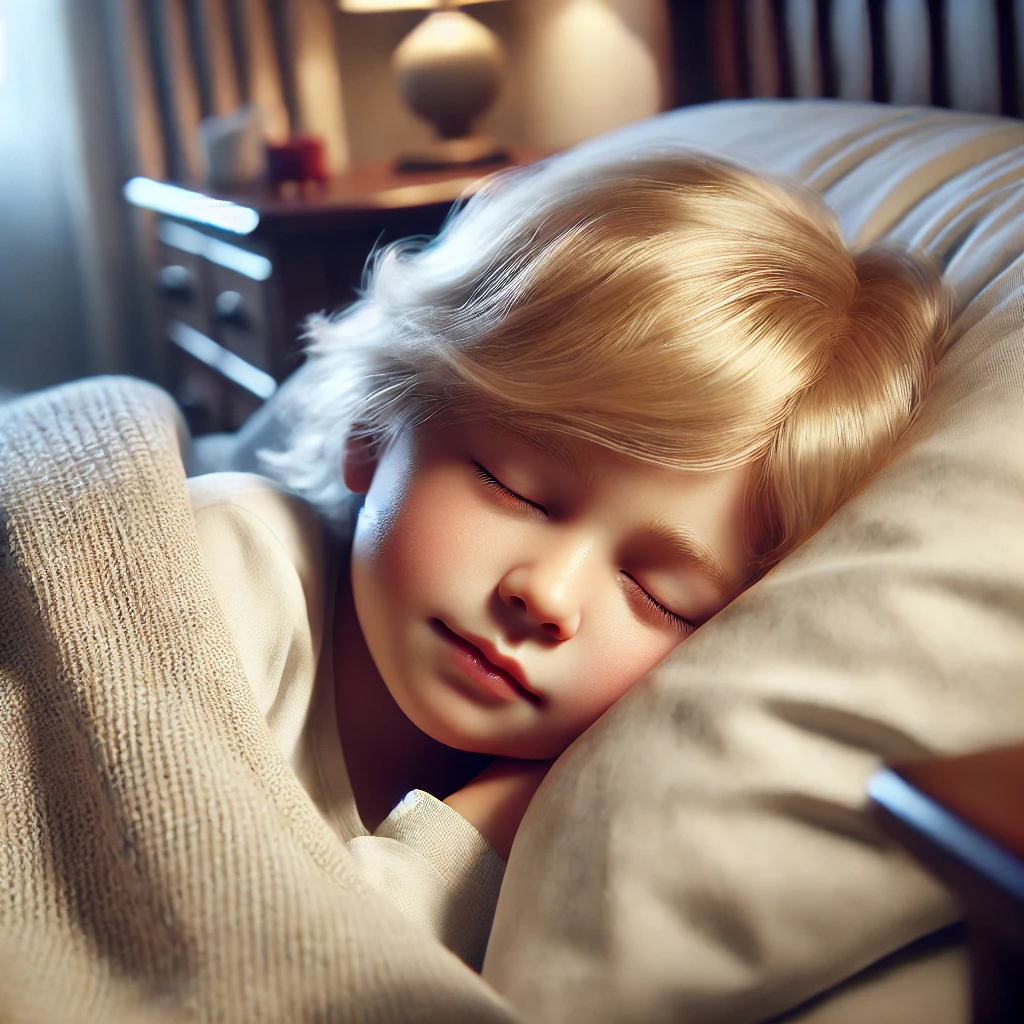 miegantis vaikas