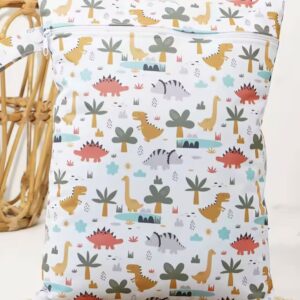 Maišelis šlapiems rūbams, didelis, dinozaurai